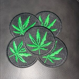 Embroidered Green Leaf Patches